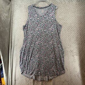 Secret Treasures Nightgown Womens 3X Gray Leopard Animal Print Short Length